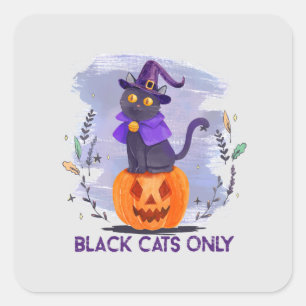 Sticker Carré Chat noir uniquement