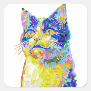 Sticker Carré Chat sous le soleil