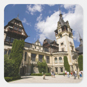 Sticker Carré Château de Peles du XVIIIe siècle, Sinaia, Rouma