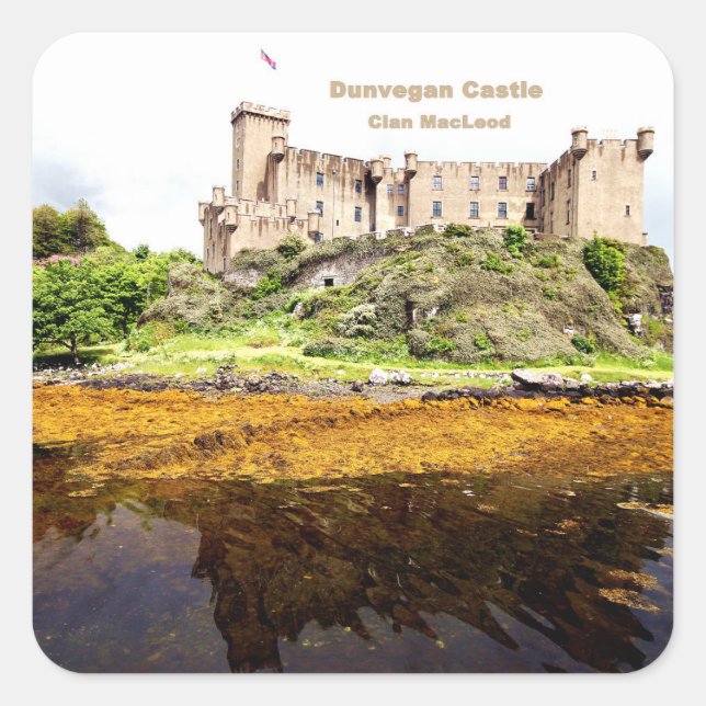 Sticker Carré Château de Scotland Dunvegan (Devant)