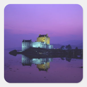 Sticker Carré Château d'Eilean Donan, Highlands, Écosse