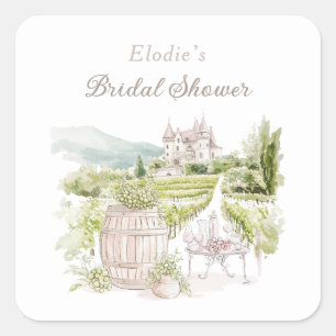 Sticker Carré Château élégant de Provence Mariage champêtre fran