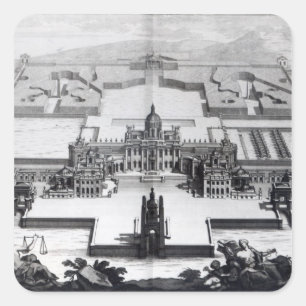 Sticker Carré Château Howard, de 'Vitruvius Britannicus