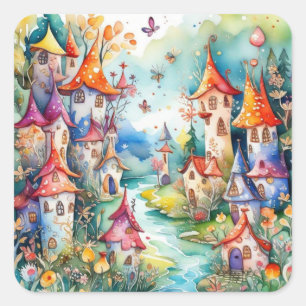 Sticker Carré Château magique Fairyland