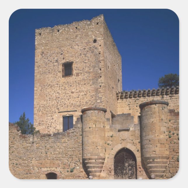 Sticker Carré Château Pedraza, Castille Leon, Espagne 2 (Devant)