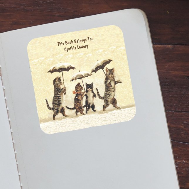 Sticker Carré Chats de groupe Chatons marchant debout dans le ja (Créateur téléchargé)