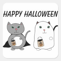 Chats Ghost Vampire Happy Halloween personnalisé