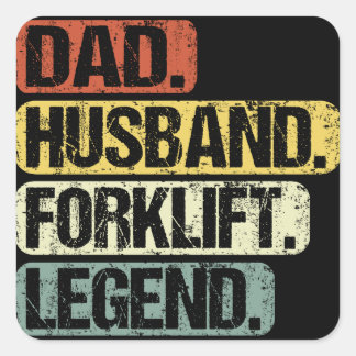 Sticker Carré Chauffeur de chariot élévateur Papa Légende Drôle 