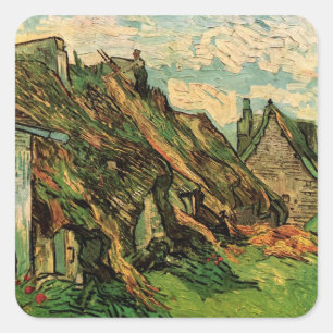 Sticker Carré Chaumières en grès par Vincent van Gogh
