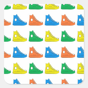 Sticker Carré Chaussures colorées