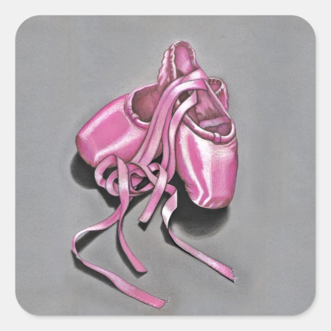Sticker Carré Chaussures en Ballon Rose (Devant)