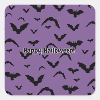 Sticker Carré Chauves-souris volantes sur violet