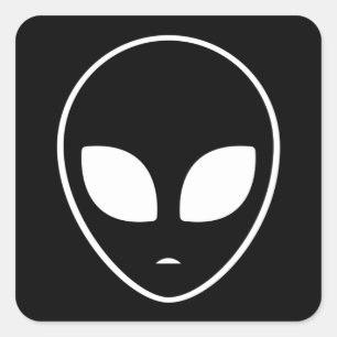 Sticker Carré Chef Alien Ufo Espace Aliens 51 Drôle cadeau