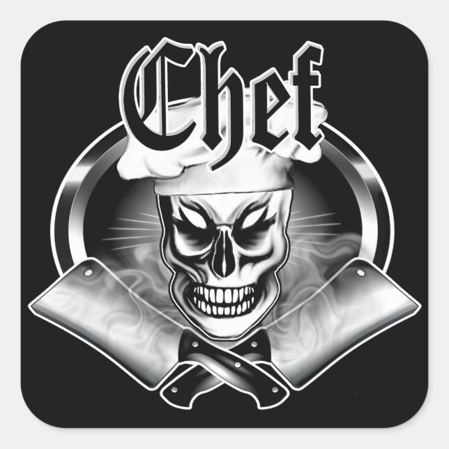 Sticker Carré Chef Crâne 4 (Devant)