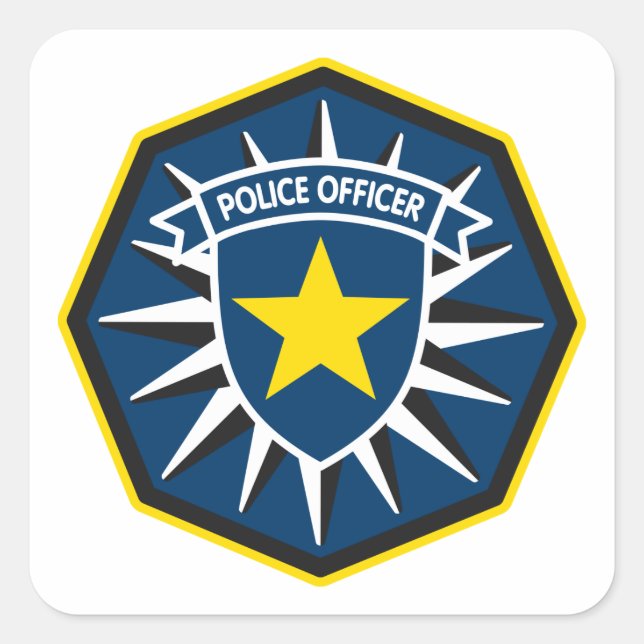Sticker Carré Chef de police (Devant)