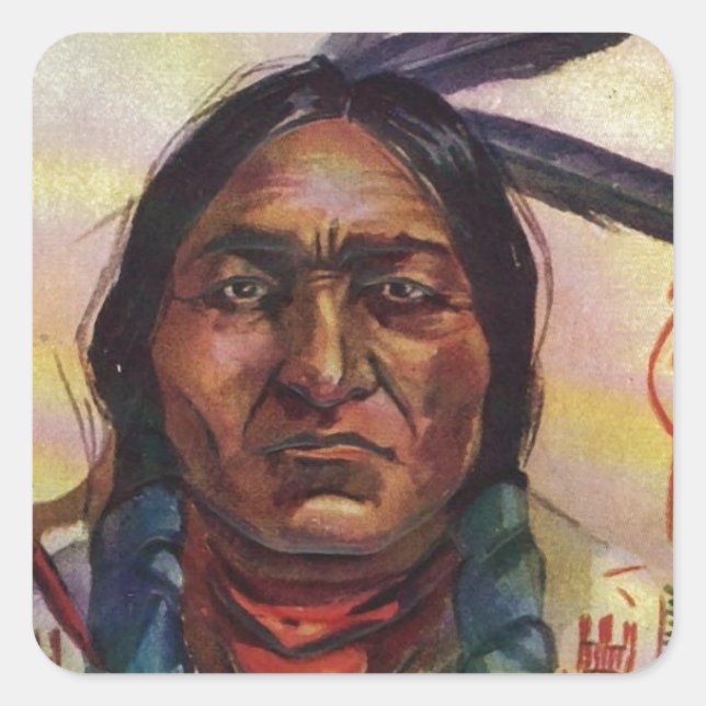 Sticker Carré Chef Sitting Bull (Devant)
