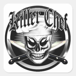 Sticker Carré Chef Skull 4 : Chef tueur