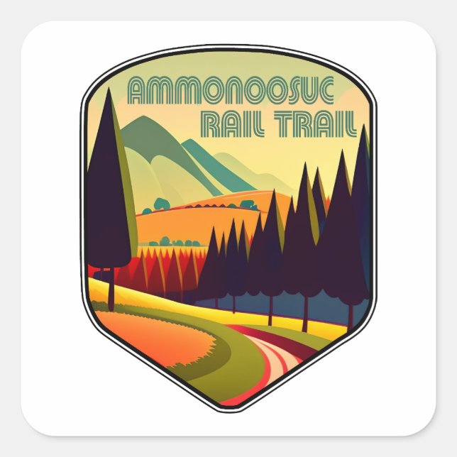 Sticker Carré Chemin de fer Ammonoosuc New Hampshire Coloris (Devant)