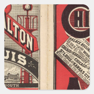 Sticker Carré Chemin de fer Chicago et Alton