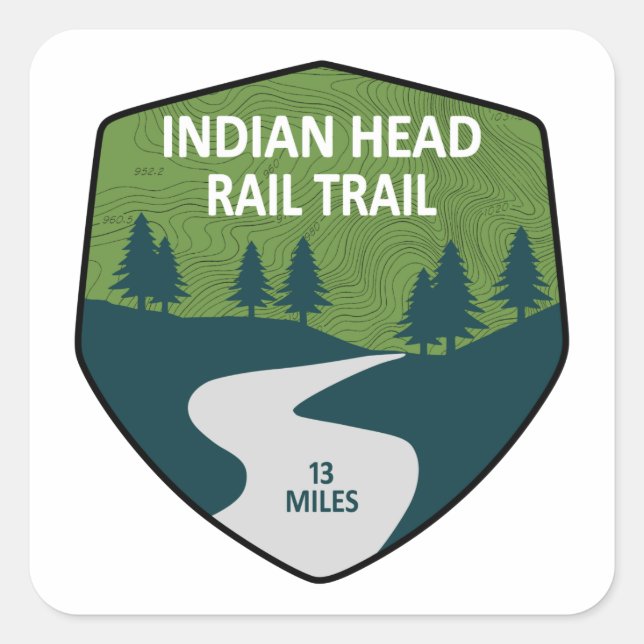Sticker Carré Chemin de fer Indian Head (Devant)
