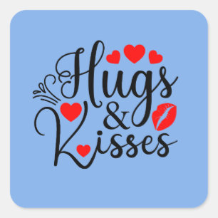 Sticker Carré Chemise serrée et baisers   Chemise Saint Valentin