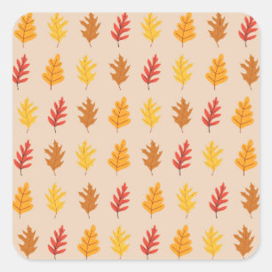 Sticker Carré Chêne d'automne Feuilles