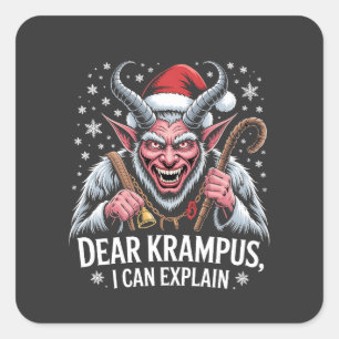 Sticker Carré Cher Krampus Je Peux Expliquer Noël Père Noël