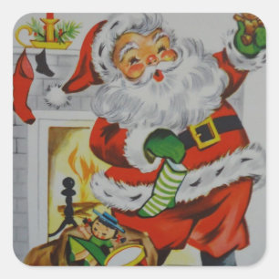 Sticker Carré Cher Noël