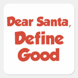 Sticker Carré Cher Père Noël, définissent bon