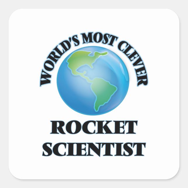 Sticker Carré Chercheur de fusée le plus intelligent du monde (Devant)