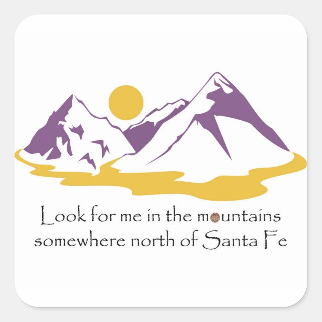 Sticker Carré Cherchez-moi dans les montagnes (Devant)