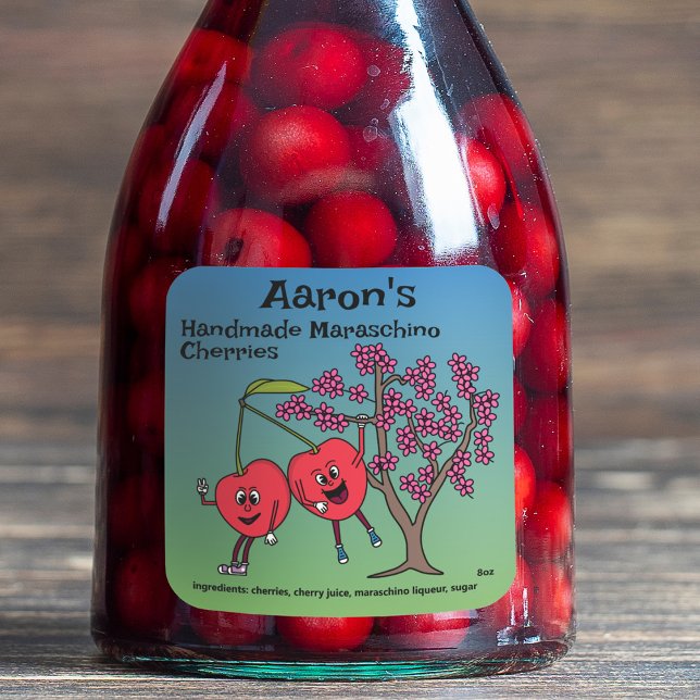 Sticker Carré Cherry Pals Drôle Cartoon Jam Pie et plus (Créateur téléchargé)