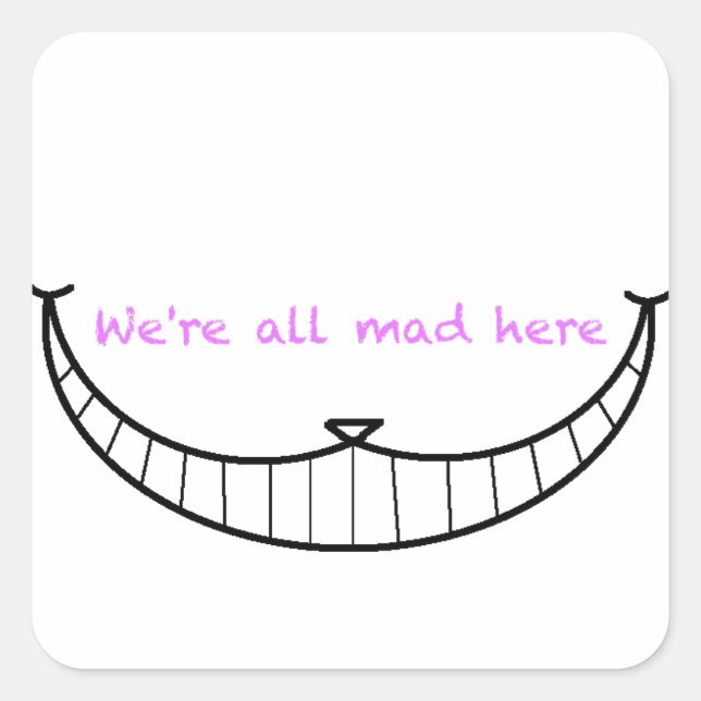 Sticker Carré Cheshire Chat Smile (Devant)