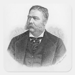 Sticker Carré Chester Alan Arthur, gravé par A. Weger