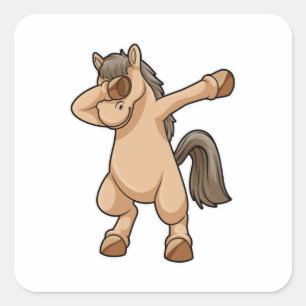 Sticker Carré Cheval à Hip hop Dance Dab