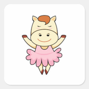 Sticker Carré Cheval comme Ballerina dans Ballet