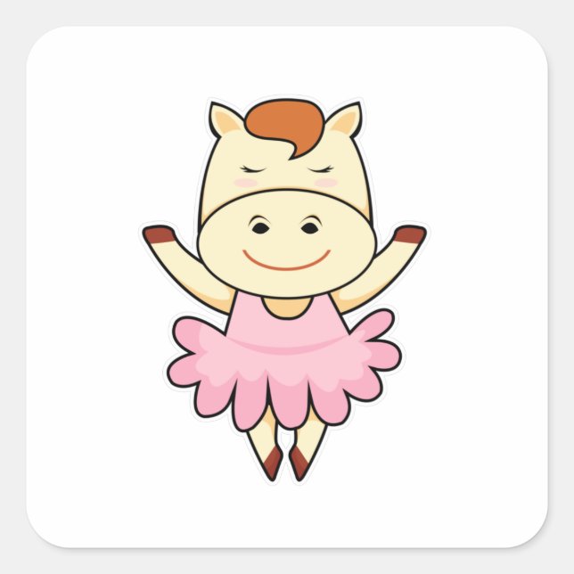 Sticker Carré Cheval comme Ballerina dans Ballet (Devant)