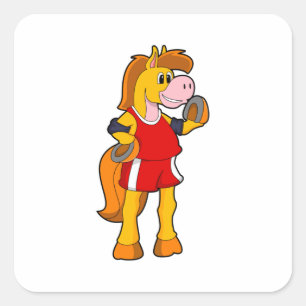 Sticker Carré Cheval comme coureur