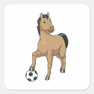 Sticker Carré Cheval comme joueur de football avec Soccer