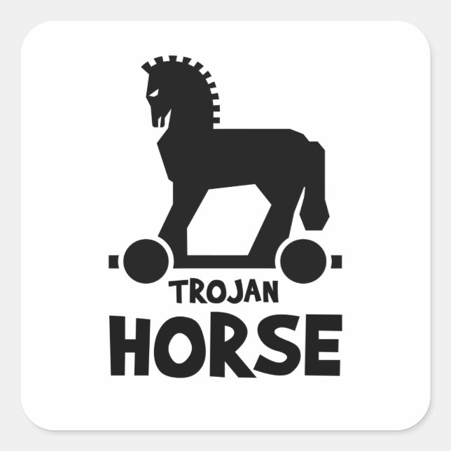 Sticker Carré Cheval de Troie (Devant)
