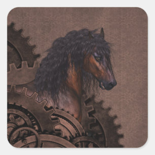 Sticker Carré Cheval de vapeur
