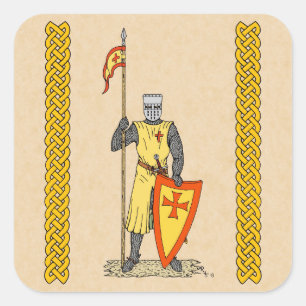 Sticker Carré Chevalier médiéval Début du XIIIe siècle