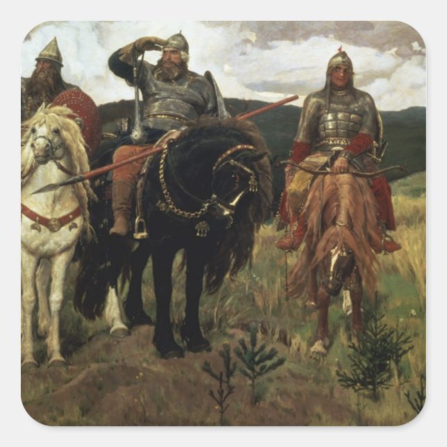 Sticker Carré Chevaliers de guerrier, 1881-98 (Devant)