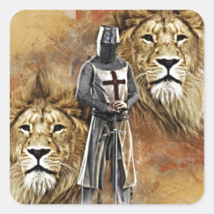 Sticker Carré Chevaliers Templar 001