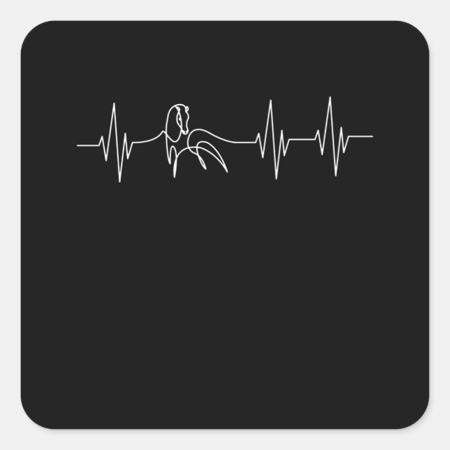 Sticker Carré Chevaux Heartbeat Rider Pulse Ponny (Devant)