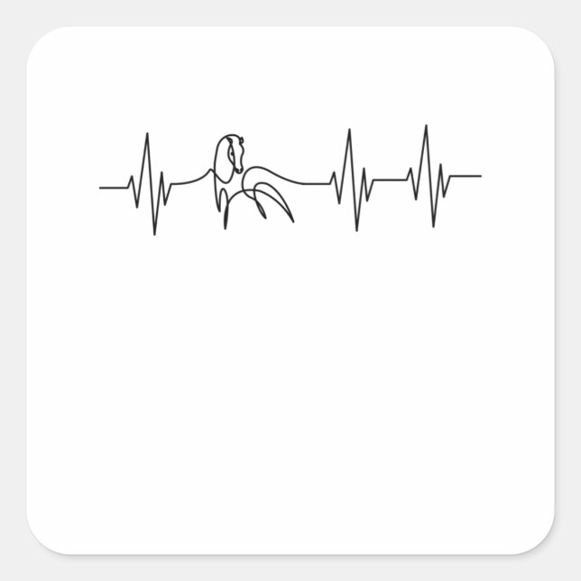 Sticker Carré Chevaux Heartbeat Rider Pulse Ponny (Devant)