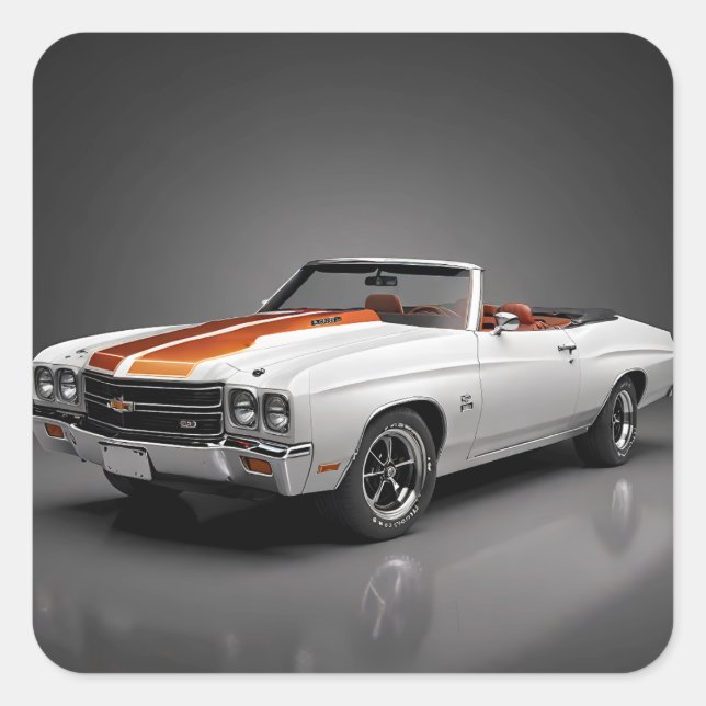 Sticker Carré Chevelle SS Convertible 1970 (Devant)