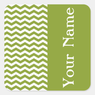 Sticker Carré Chevron d'Ipanema Green Wave avec nom