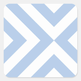 Sticker Carré Chevrons bleu clair et blanc