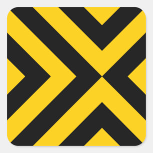 Sticker Carré Chevrons jaunes et noirs